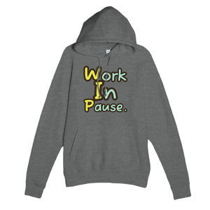 Work In Pause. — funny graphite heather unisex hoodie
