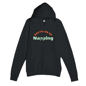Bachelor of Napping — funny black unisex hoodie