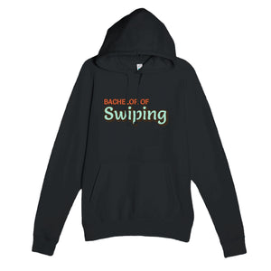 Bachelor of Swiping — funny black unisex hoodie
