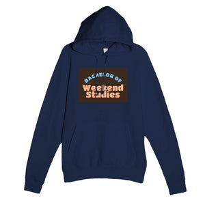 Bachelor of Weekend Studies — funny navy unisex hoodie
