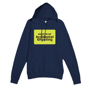 Master of Accidental Ghosting — funny navy unisex hoodie