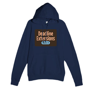 Master of Deadline Extensions — funny navy unisex hoodie