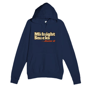 Master of Midnight Snacks — funny navy unisex hoodie