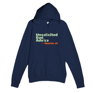 Master of Unsolicited Dad Advice — funny navy unisex hoodie
