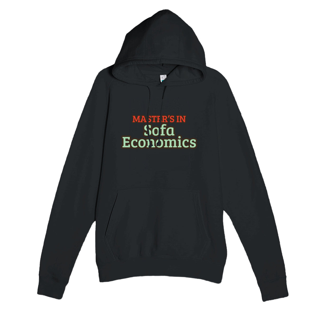 Master’s in Sofa Economics — funny black unisex hoodie