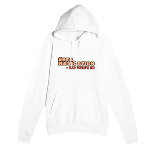 Master’s in Sofa Navigation — funny white unisex hoodie