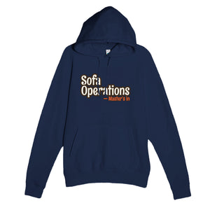 Master’s in Sofa Operations — funny navy unisex hoodie