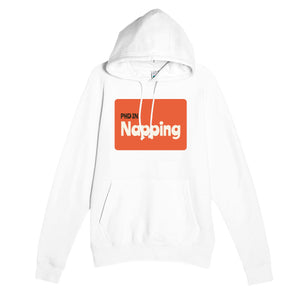 PhD in Napping — funny white unisex hoodie