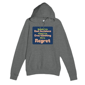 Bachelor’s in Bad Decisions / Master’s in Overthinking / PhD in Regret — funny graphite heather unisex hoodie