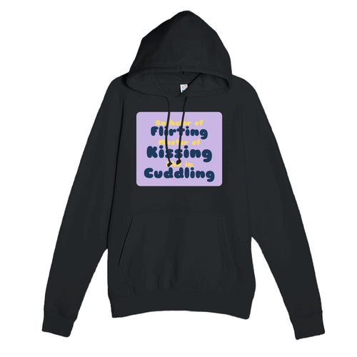 Bachelor of Flirting / Master of Kissing / PhD in Cuddling — funny black unisex hoodie