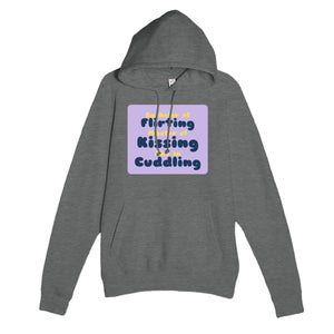 Bachelor of Flirting / Master of Kissing / PhD in Cuddling — funny graphite heather unisex hoodie