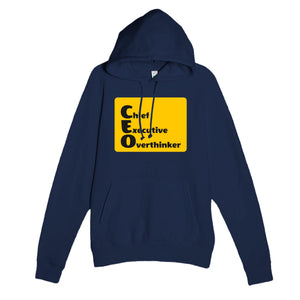 Chief Executive Overthinker — funny navy unisex hoodie