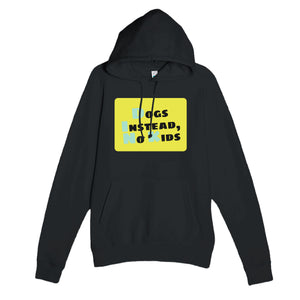 Dogs Instead, No Kids — funny black unisex hoodie