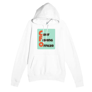 Chief Fishing Officer — funny white unisex hoodie