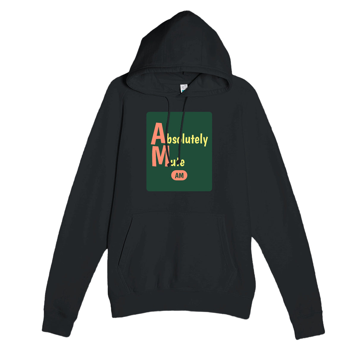 Absolutely Mute — funny black unisex hoodie