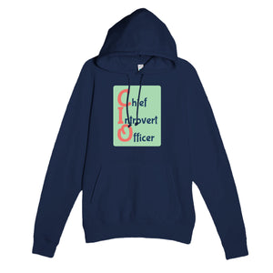 Chief Introvert Officer — funny navy unisex hoodie