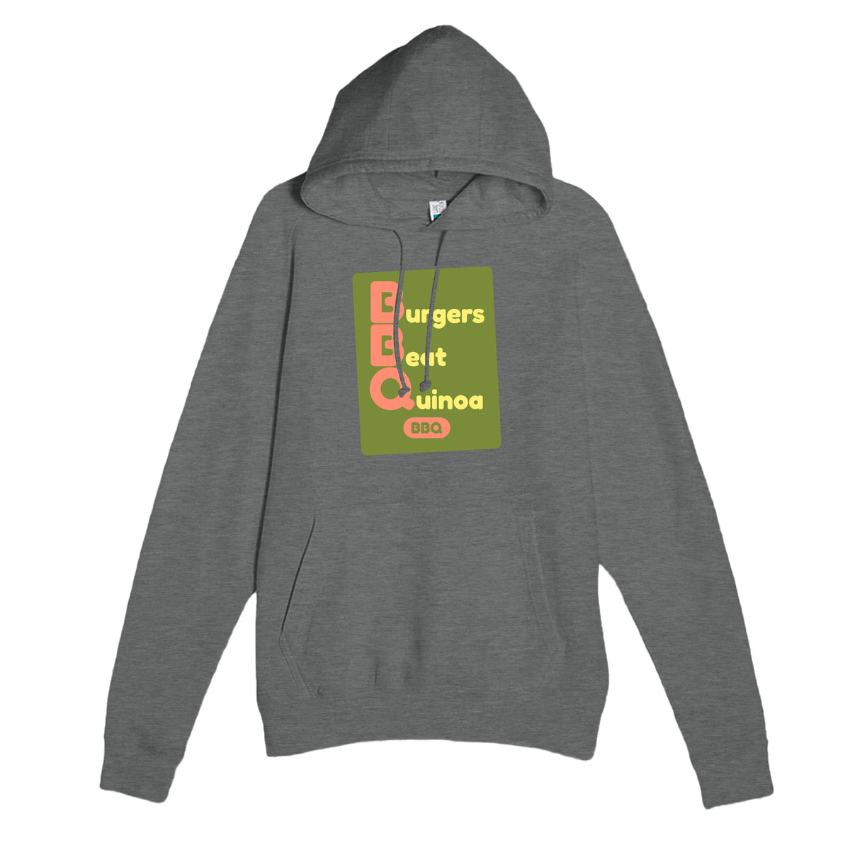 Burgers Beat Quinoa — funny graphite heather unisex hoodie