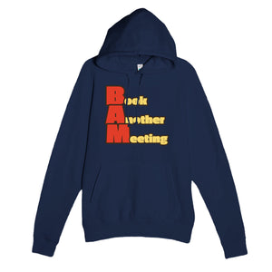 Book Another Meeting — funny navy unisex hoodie