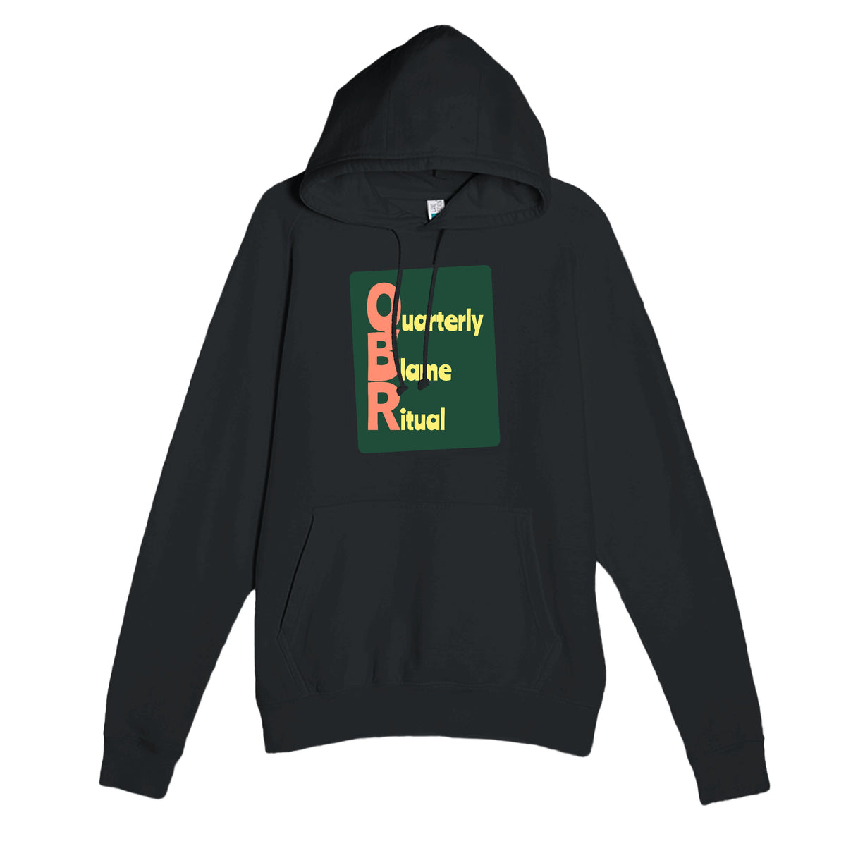 Quarterly Blame Ritual — funny black unisex hoodie