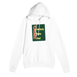 Quarterly Blame Ritual — funny white unisex hoodie
