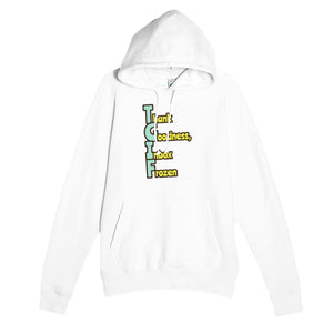 Thank Goodness, Inbox Frozen — funny white unisex hoodie