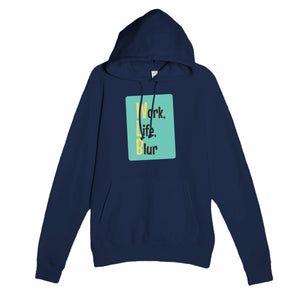 Work, Life, Blur — funny navy unisex hoodie