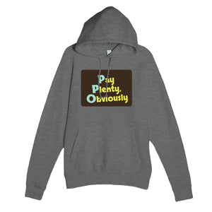 Pay Plenty, Obviously — funny graphite heather unisex hoodie