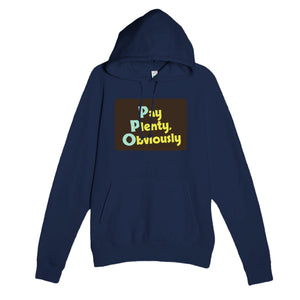 Pay Plenty, Obviously — funny navy unisex hoodie