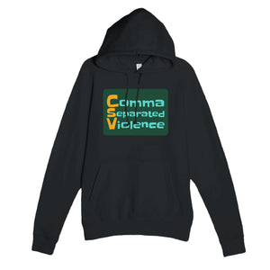 Comma Separated Violence — funny black unisex hoodie