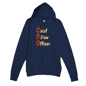 Chief Pillow Officer — funny navy unisex hoodie