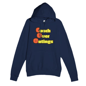 Couch Over Outings — funny navy unisex hoodie