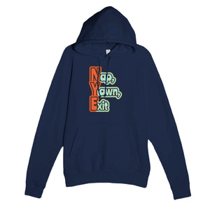 Nap, Yawn, Exit — funny navy unisex hoodie