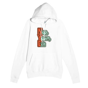 Nap, Yawn, Exit — funny white unisex hoodie