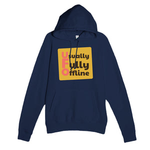 Usually Fully Offline — funny navy unisex hoodie