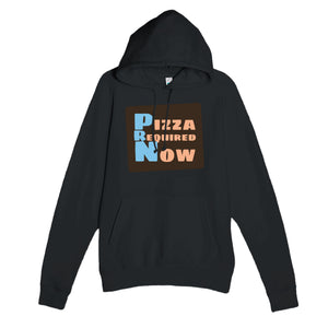 Pizza Required Now — funny black unisex hoodie