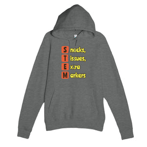 Snacks, Tissues, Extra Markers — funny graphite heather unisex hoodie