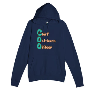 Chief Outdoors Officer — funny navy unisex hoodie