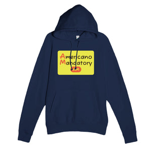Americano Mandatory — funny navy unisex hoodie