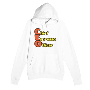 Chief Espresso Officer — funny white unisex hoodie