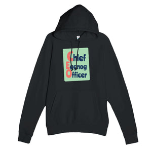 Chief Eggnog Officer — funny black unisex hoodie