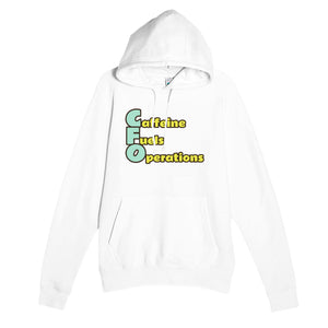Caffeine Fuels Operations — funny white unisex hoodie