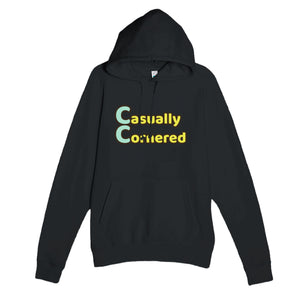 Casually Cornered — funny black unisex hoodie