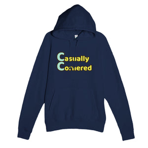 Casually Cornered — funny navy unisex hoodie