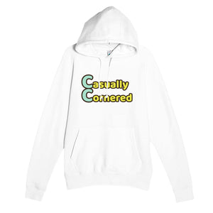 Casually Cornered — funny white unisex hoodie