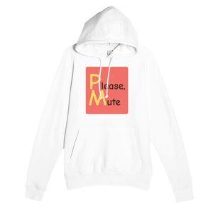 Please, Mute — funny white unisex hoodie
