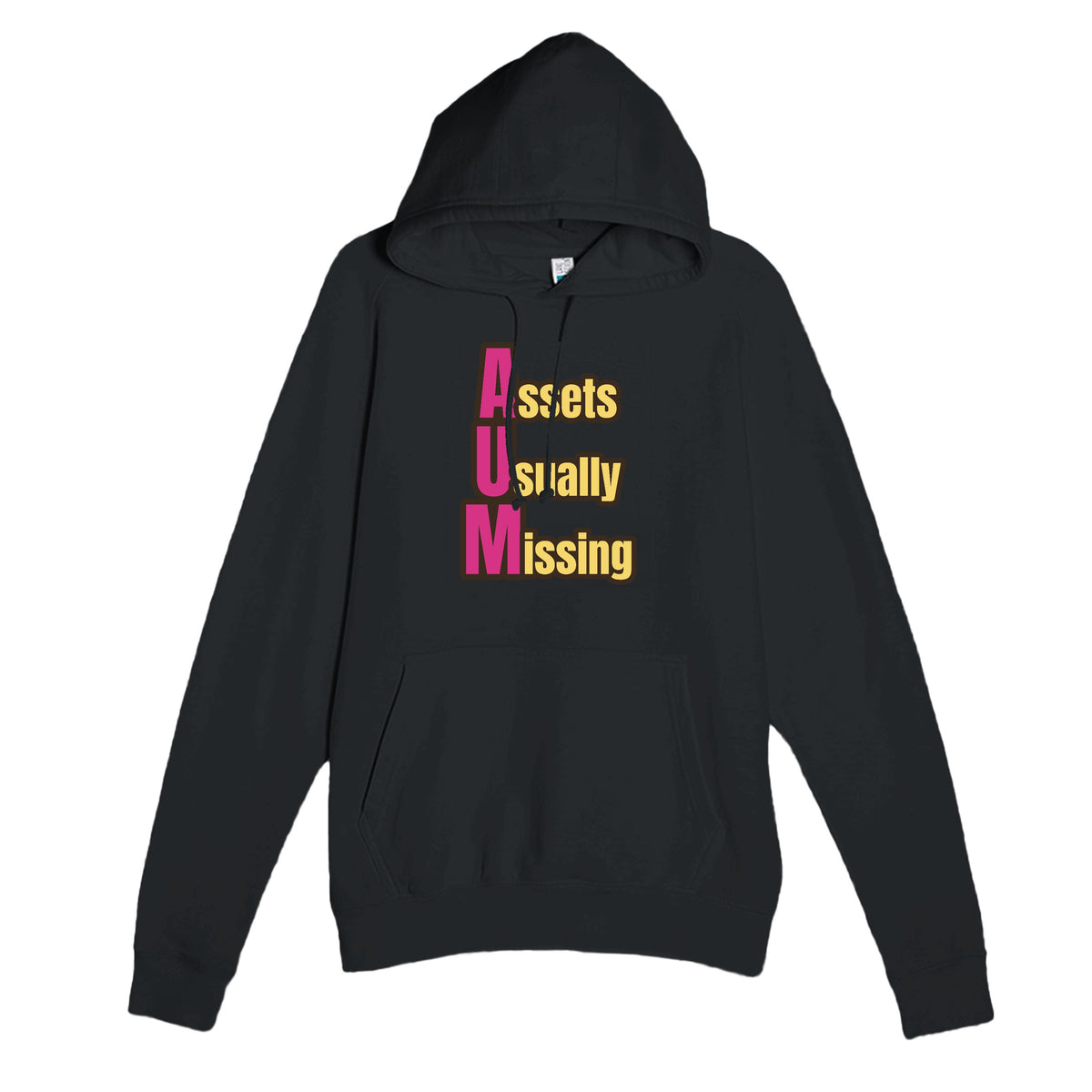 Assets Usually Missing — funny black unisex hoodie