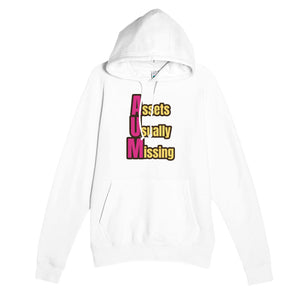 Assets Usually Missing — funny white unisex hoodie