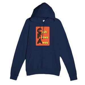 Cash Flows Away — funny navy unisex hoodie