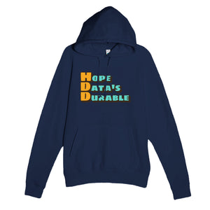 Hope Data's Durable — funny navy unisex hoodie