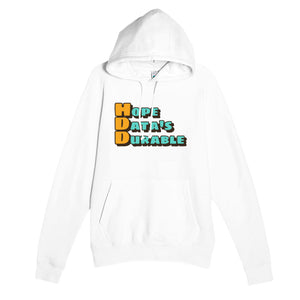 Hope Data's Durable — funny white unisex hoodie